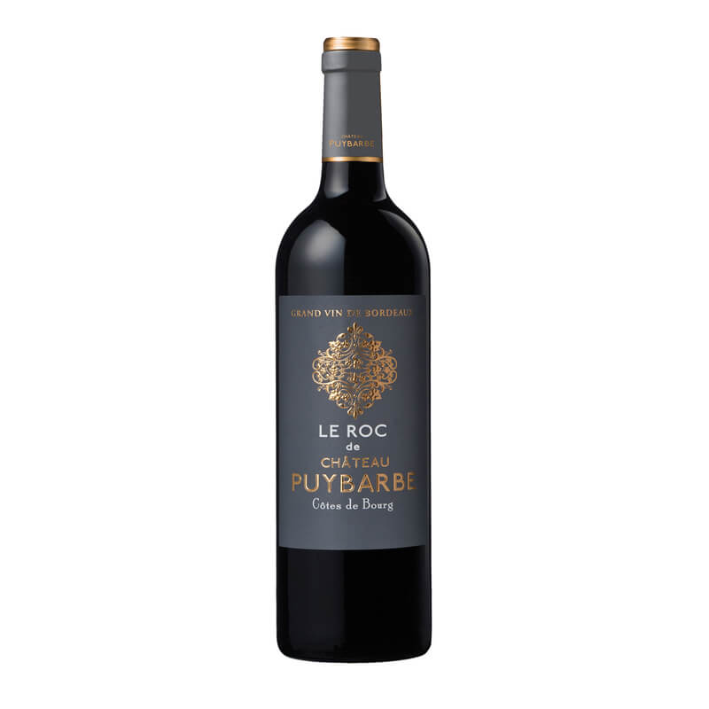 Bottle of Le Roc Bordeaux wine from Château Puybarbe