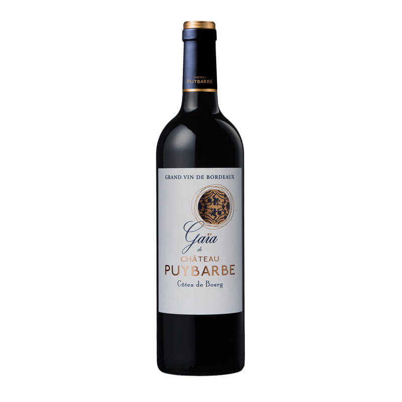 Bottle of Gaïa Bordeaux wine from Château Puybarbe